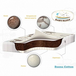 Детский матрас премиум класса BabySleep Buona COTTON (140х70)