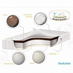 Детский матрас премиум класса BabySleep EcoLatex. COTTON